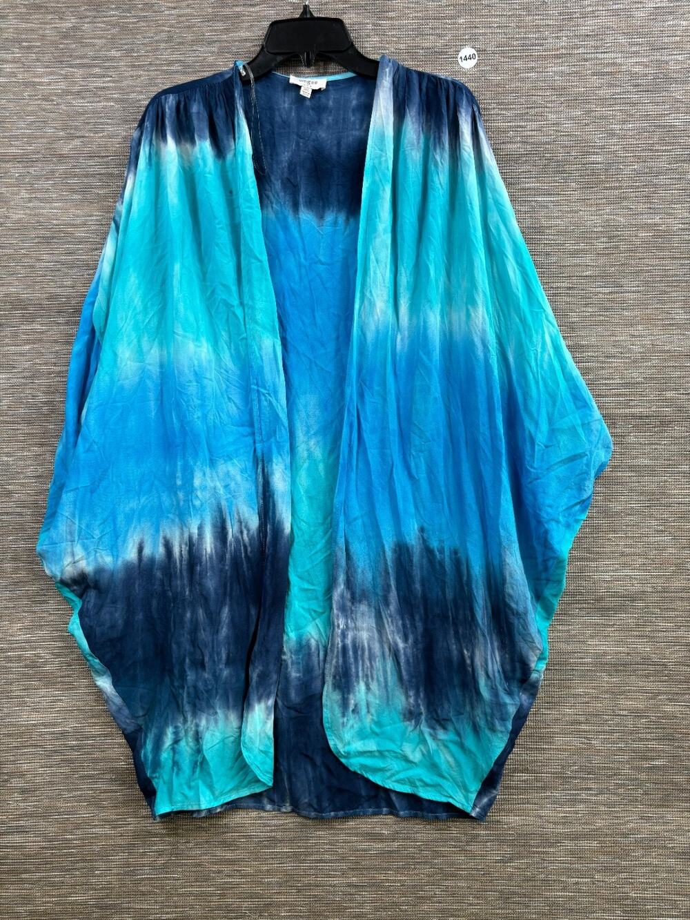 UMGEE Tie Dye Open Sheer Cover Up Cardigan Kimono Womens Size M/L Blue